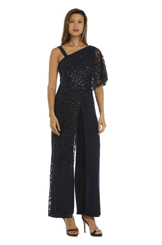 Silk Ball Gown R&M Richards 3556 Asymmetric Evening Jumpsuit Sale