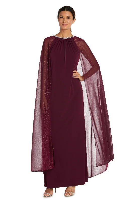 Hollywood-Inspired Gown R&M Richards 2662P Long Formal Petite Cape Dress