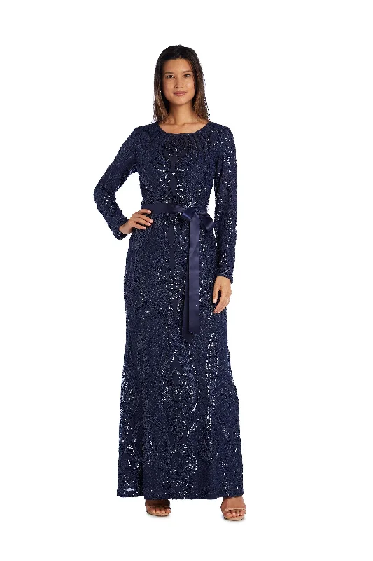 Lush Satin Gown R&M Richards 5726P Long Formal Petite Evening Dress