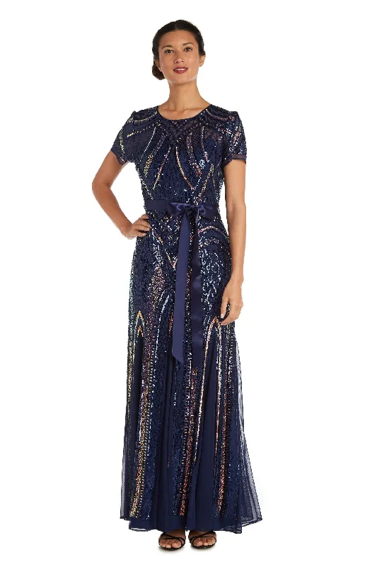 Puffy Sleeve Dress R&M Richards 7965 Mother Of The Bride Long Gown