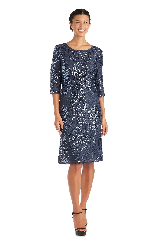 Sophisticated Party Dress R&M Richards 7434 Short Mother Of The Bride Dress Sale