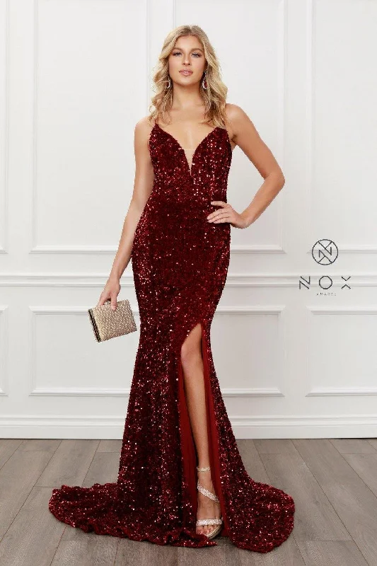 Majestic Ball Gown Sexy Long Burgundy Mermaid Dress