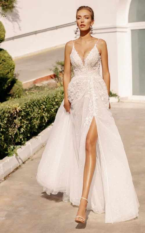 Dreamy Wedding Gown Sexy V-neck Lace A Line Wedding dress With Straps And Open Back-716327 Dreamy Wedding Gown Sexy V-neck Lace A Line Wedding dress With Straps And Open Back-716327