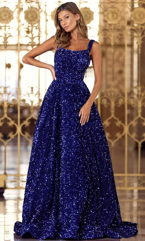 Silk Ball Gown Sherri Hill 55093 - Sleeveless Straight Across Neckline prom Gown