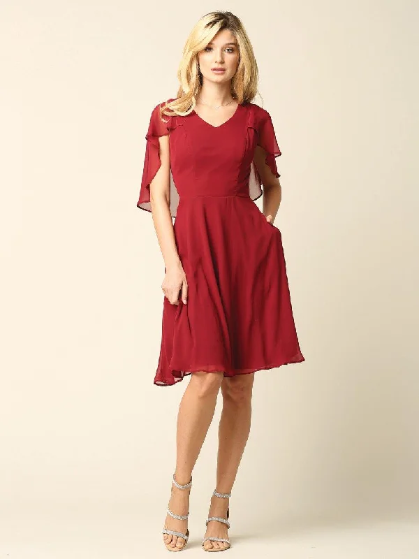 Luxury Satin Gown Short Chiffon Dress Sale