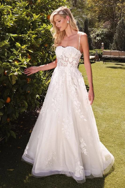 Floor-Length Satin Dress Cinderella Divine TY15 Spaghetti Strap Long Lace Wedding Gown Floor-Length Satin Dress Cinderella Divine TY15 Spaghetti Strap Long Lace Wedding Gown