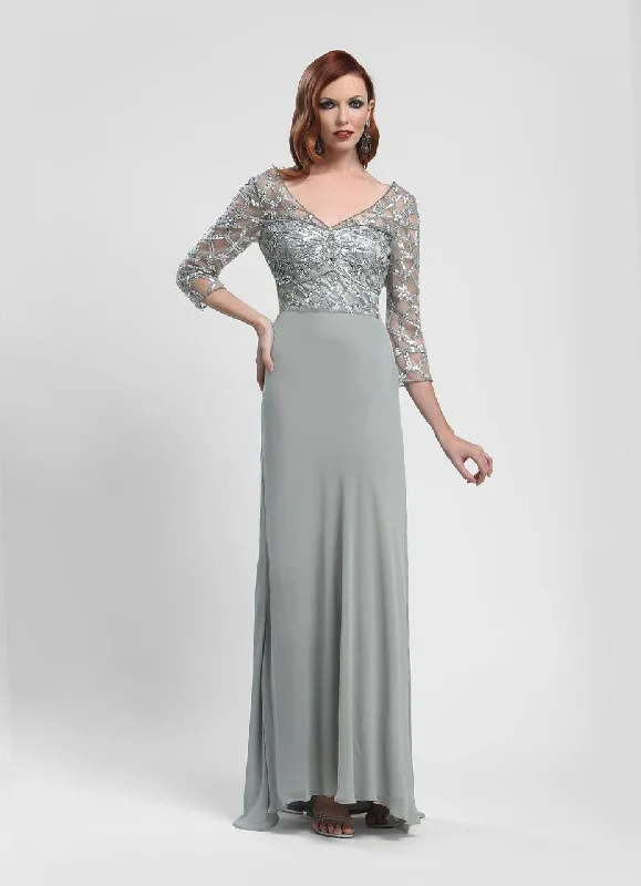 Rose Gold Dress Sue Wong - Sequined Long Gown W4103