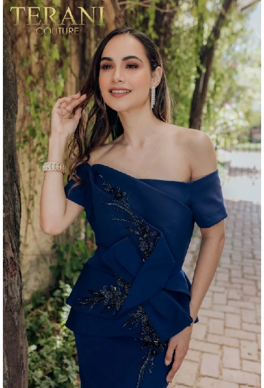 Ruched Satin Dress TERANI 232M1561 DRESS