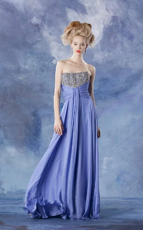 Elegant Organza Dress Theia - Strapless Embellished Dress 881666