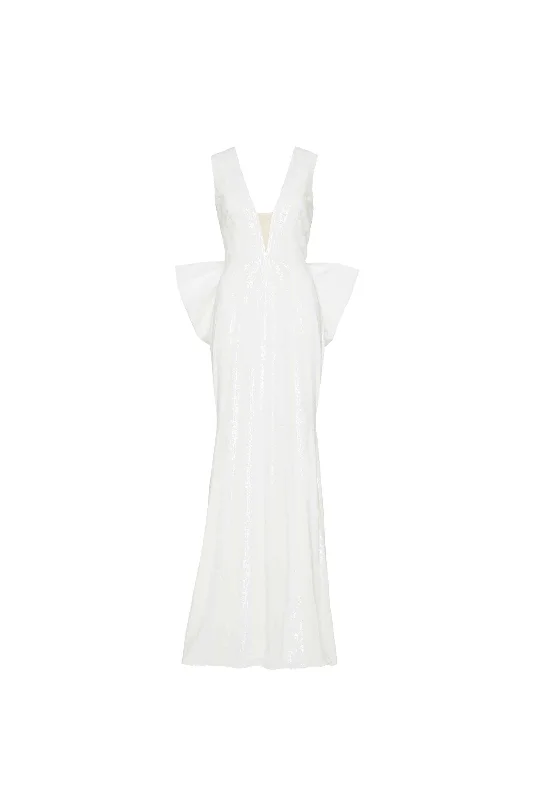 Romantic Evening Gown Davina Bow Gown Ivory