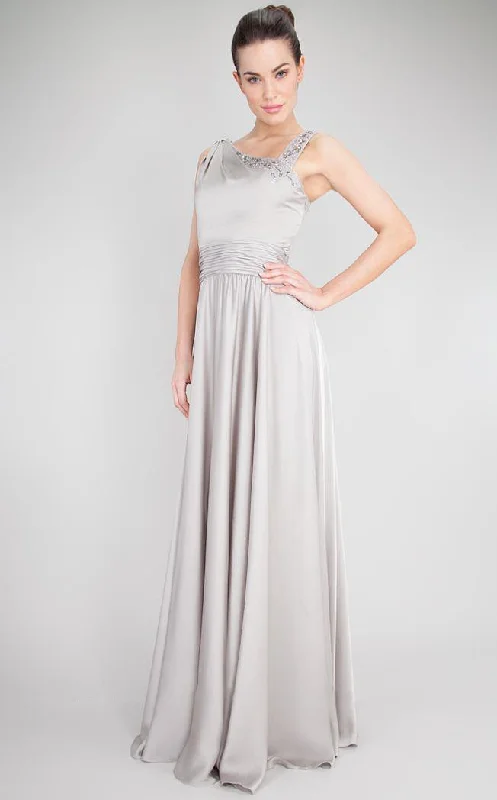 Tulle Skirt Dress Decode 1.8 - Asymmetric Beaded Metallic Long Dress 181557SC