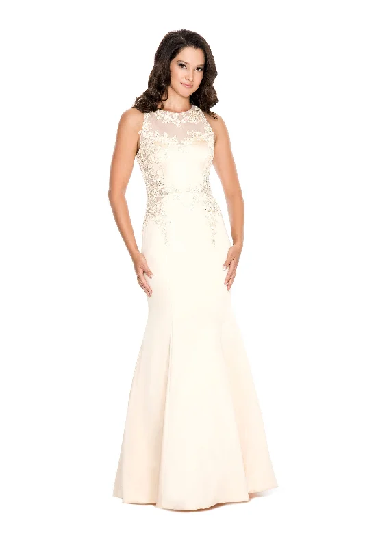 Subtle Shine Dress Decode 1.8 - Sleeveless Illusion Satin Trumpet Dress 183859SC