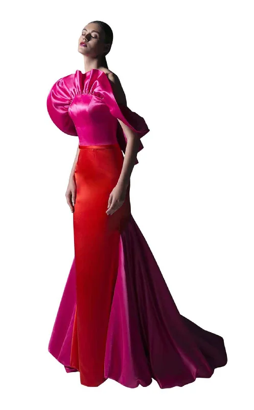 Burgundy Maxi Dress Edward Arsouni Couture SS0344 Dress