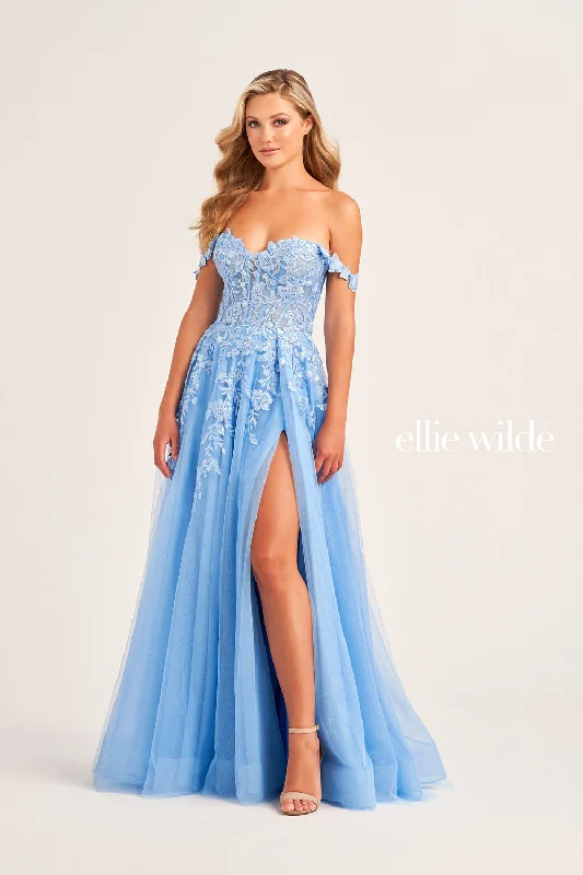Ruched Satin Dress Ellie Wilde EW35101 Dresses