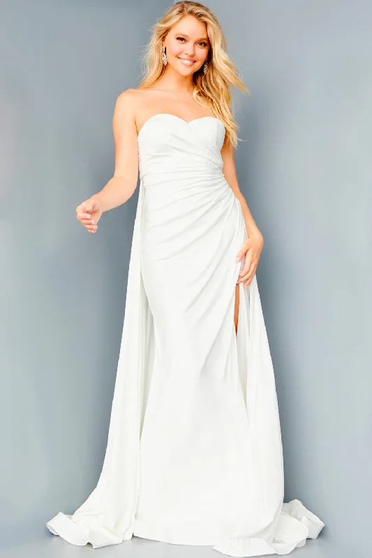 Draped Satin Gown Jovani JVN07648 Dresses