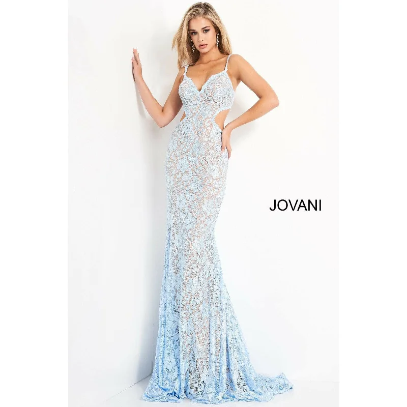 Show-Stopping Evening Gown Jovani Prom Dress 00780 Embellished Lace Cut Outs