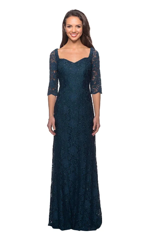 Charcoal Gray Gown La Femme 25526 Dress