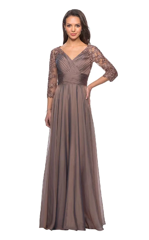 Sheer Panel Dress La Femme 27153 Dress
