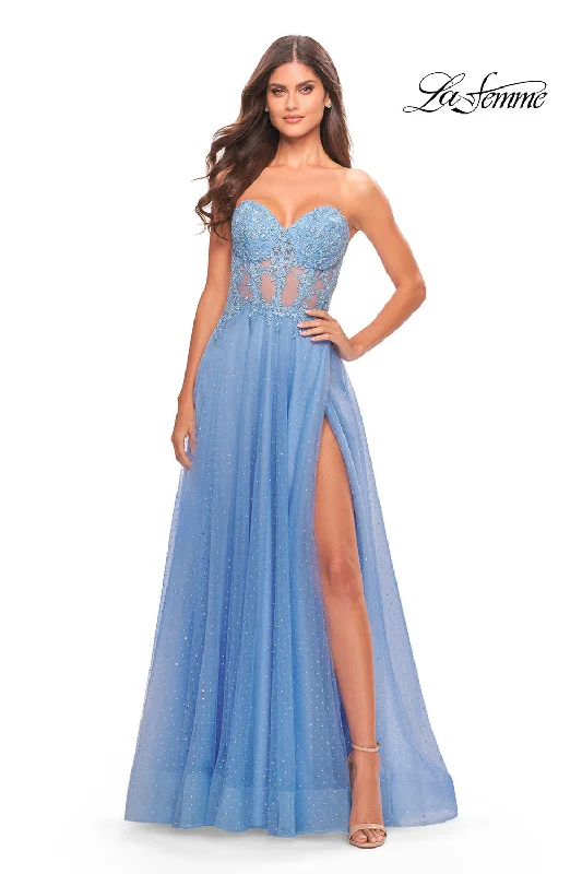 Rhinestone Embellished Dress La Femme 31367 Dresses