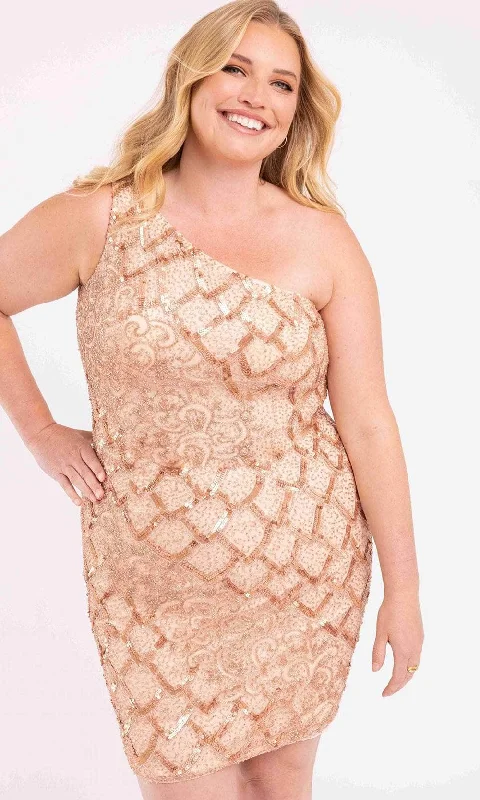 Exquisite Couture Dress Primavera Couture 3885 - One Shoulder Fitted Cocktail Dress
