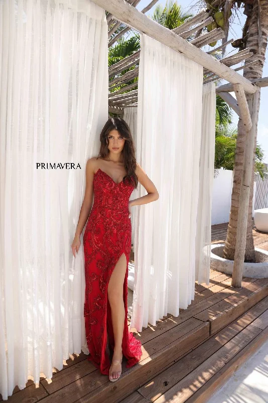 Ruched Satin Dress Primavera Couture Long Dress 4356