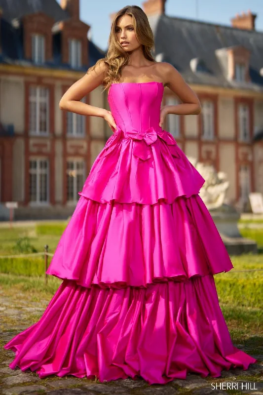 Sparkly Mermaid Dress Sherri Hill Strapless Ruffle Prom Dress 56908