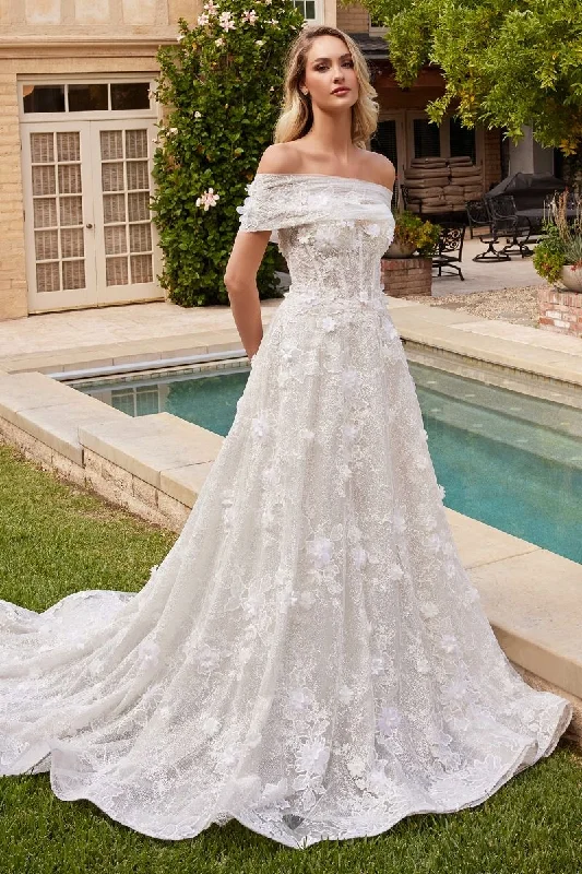 Sheer Panel Dress Strapless Off Shoulder Embroidered Lace Long Wedding Dress CDCD860W Sheer Panel Dress Strapless Off Shoulder Embroidered Lace Long Wedding Dress CDCD860W