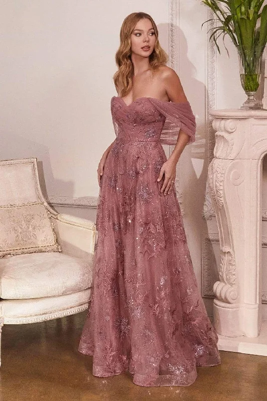 Glittering Evening Gown Cinderella Divine - OC008 Floral Appliqued Sweetheart Dress Glittering Evening Gown Cinderella Divine - OC008 Floral Appliqued Sweetheart Dress