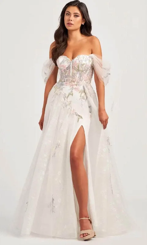 Stylish Taffeta Dress Colette By Daphne CL5169 - Applique Off Shoulder Prom Dress
