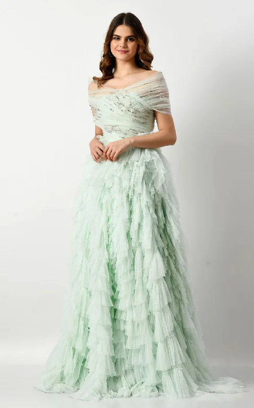 Ruched Velvet Dress Couture Fashion by FG CF22230390 Dress