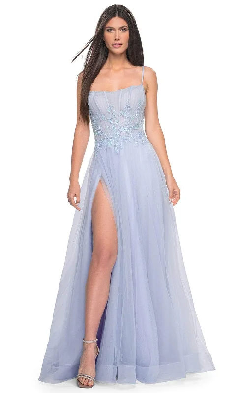 Sophisticated Gown La Femme 32293 - Embroidered Scoop Neck Prom Gown