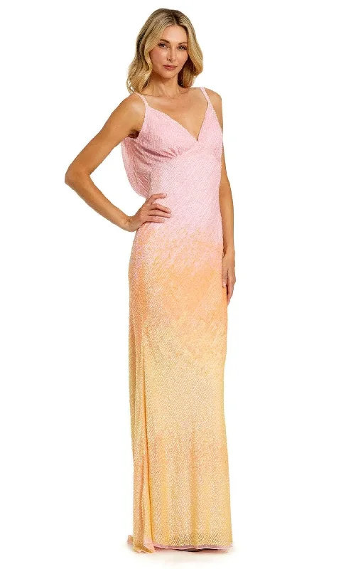 Perfect Prom Dress Mac Duggal 5763 - Ombre Sequin Cowl Back Prom Gown