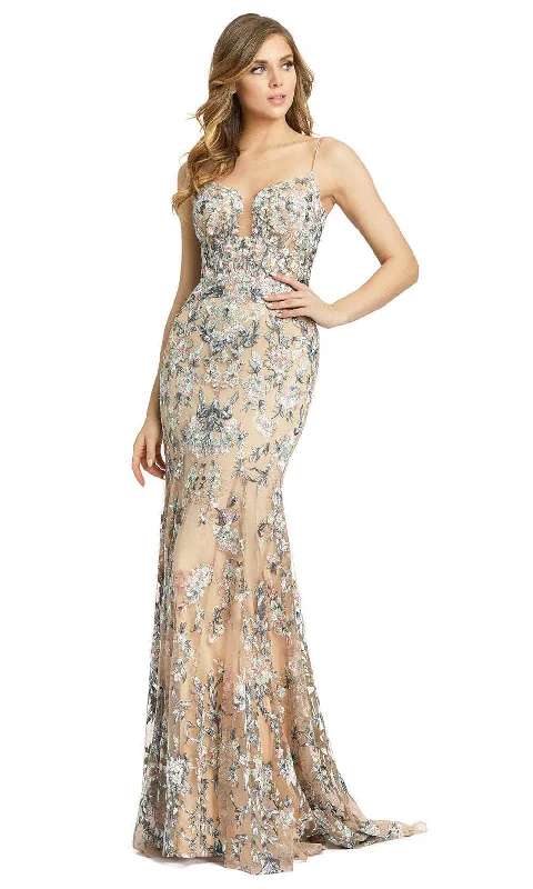 Ruched Satin Dress Mac Duggal A79313 - Deep Sweetheart Embroidered Evening Dress